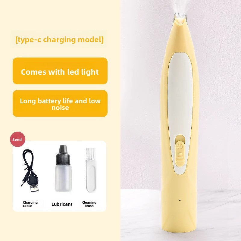 Mini Paw Hair Trimmer with LED Light, Battery or USB Rechargeable