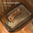 Extra Large Semi-Enclosed Cat Litter Box, Anti-Spill Walls