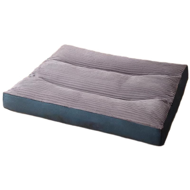 Removable washable plush dog sleeping mat in forest green, photo 5