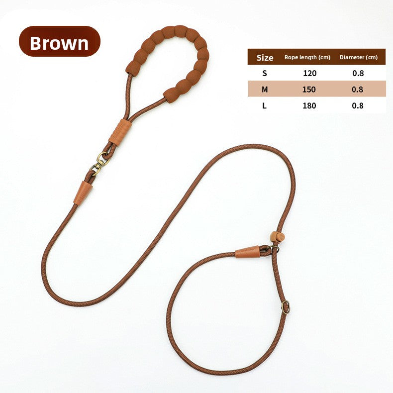 Nylon rope slip lead for dog training, ideal for training and short walks
