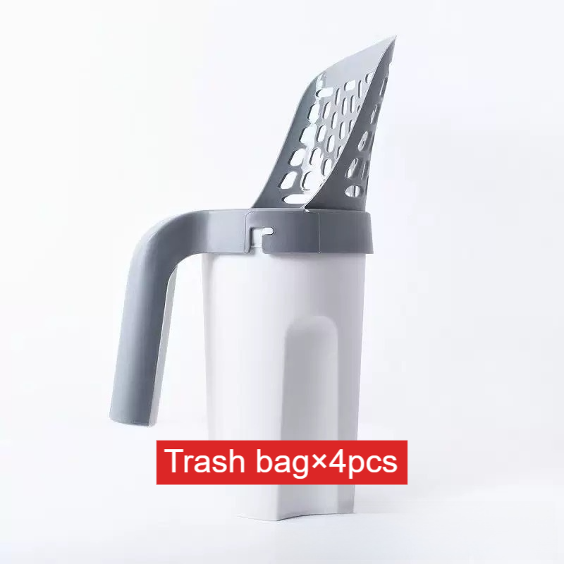 Cat Litter Scoop with Built-In Waste Bag Holder, All-in-One Design