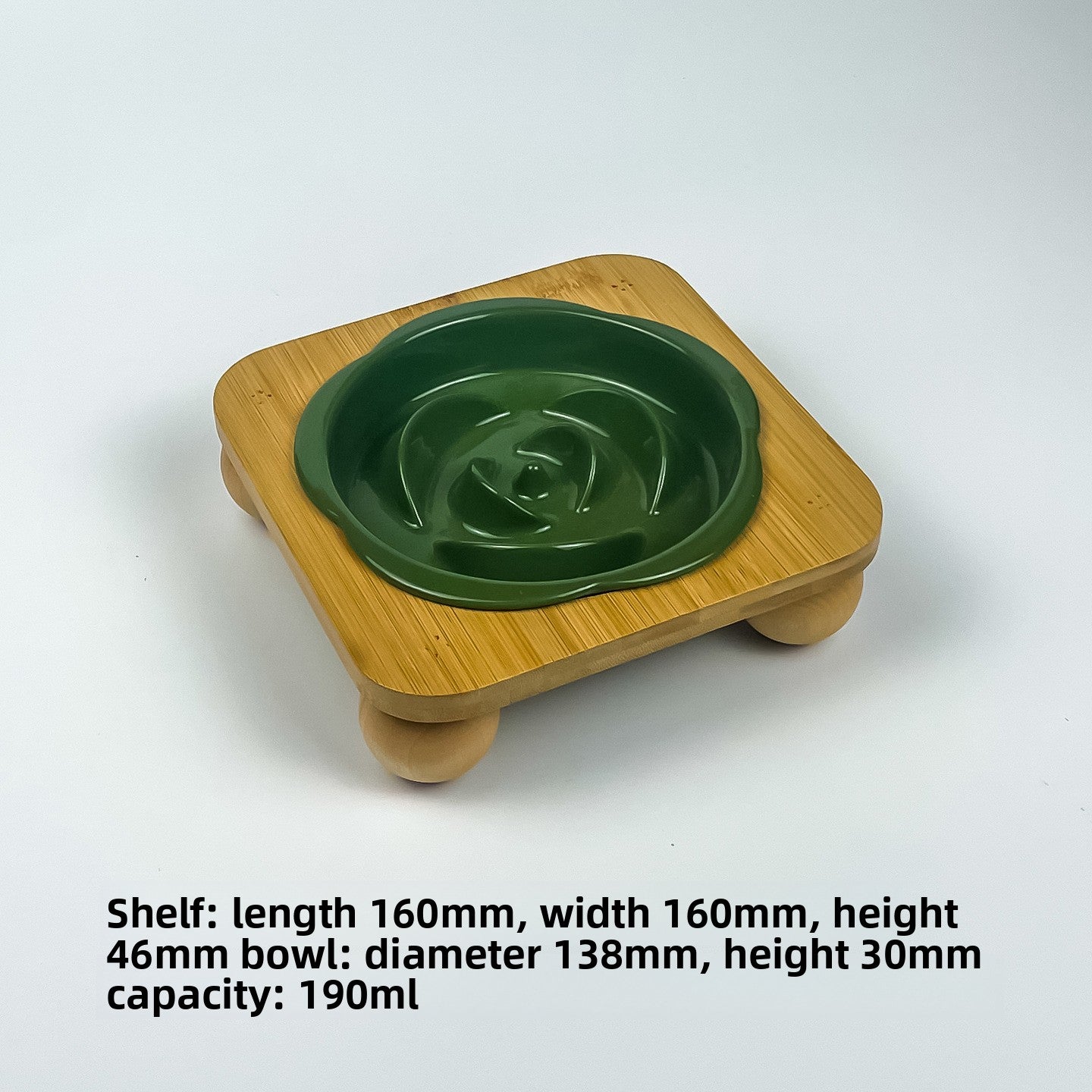 Slanted Ceramic Cat Bowl with Flower Design and Optional Stand for Neck Comfort