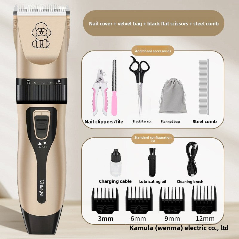 Ceramic Blade Pet Shaver with Guide Combs and Spare Blade Heads