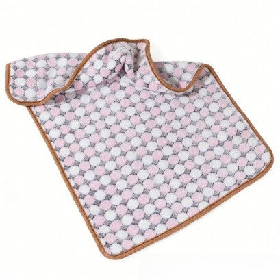 Soft flannel pet blanket with coffee brown footprint print, view 49