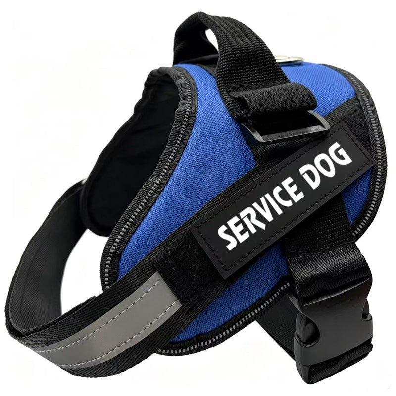Reflective Oxford dog harness with hook and loop patch areas, ideal for everyday use