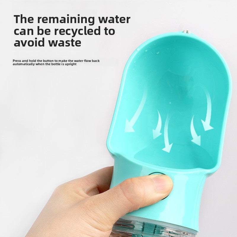 Portable Dog Travel Water Bottle with Built-In Food Container and Leak-Proof Lid