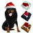 Lion mane and Christmas hat pet costume in Black, size Large