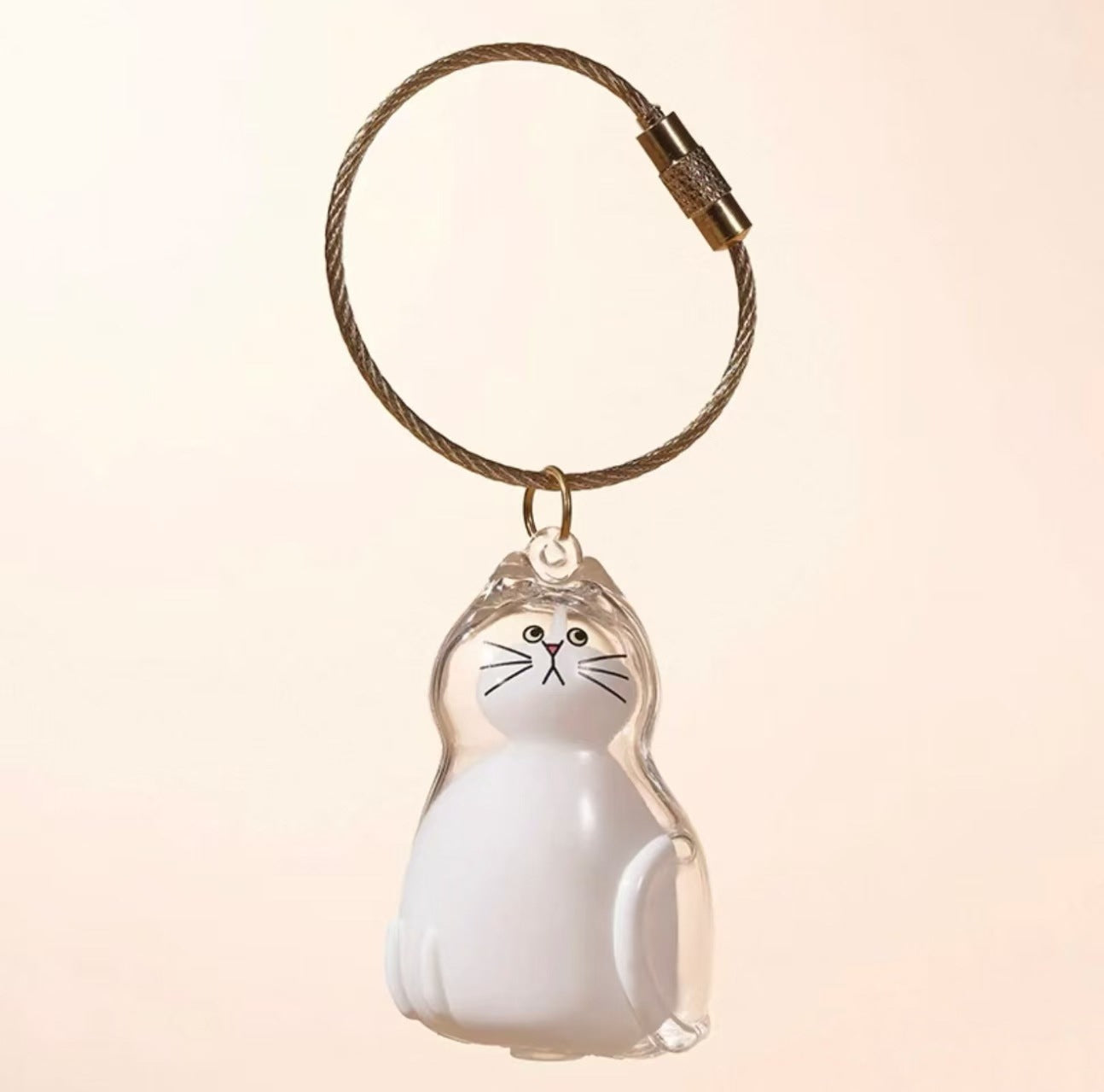 Transparent Animal Hair Memorial Keychain Pendant