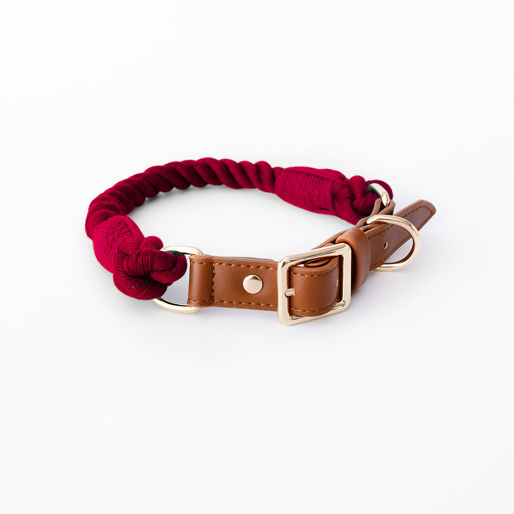 Braided cotton rope dog lead or collar, available from Pet Royale UK