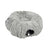 Grey donut tunnel plush cat bed with hanging ball, view 4