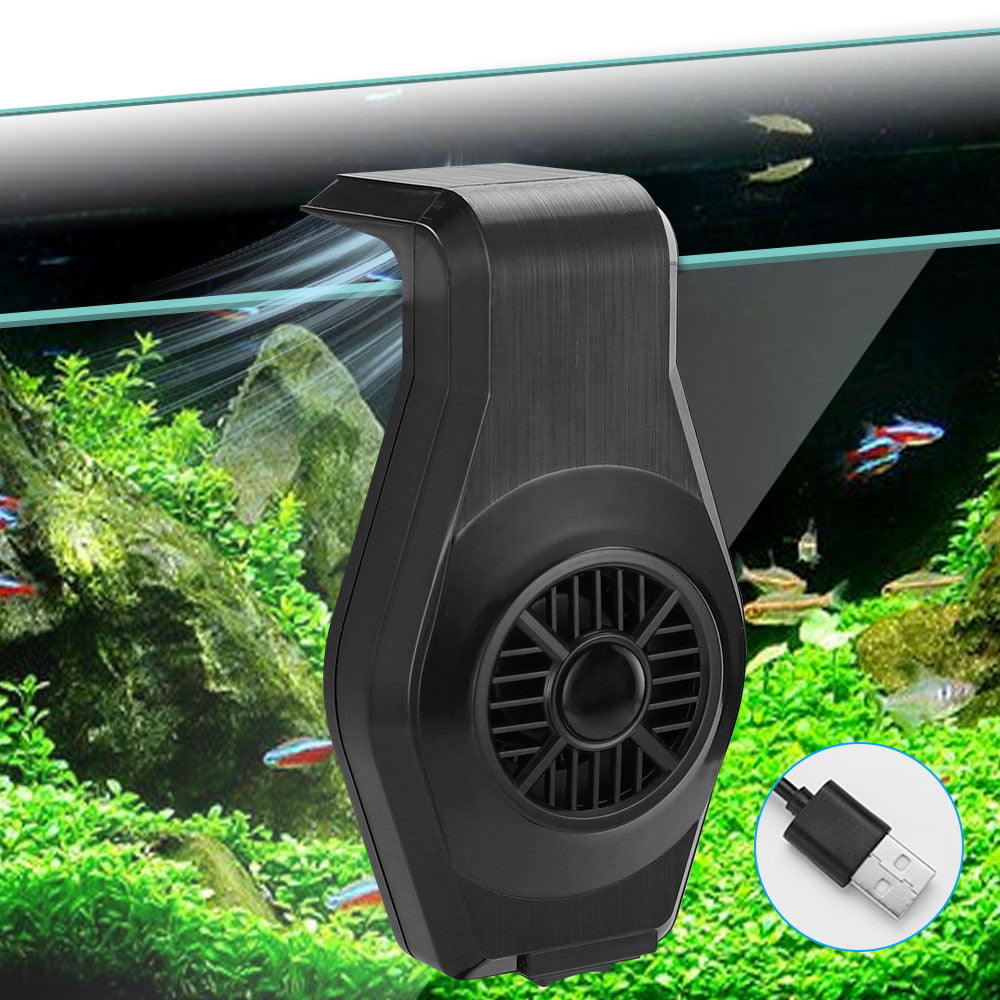 USB Aquarium Cooling Fan with Two Speeds and Adjustable Clip for Fish Tanks