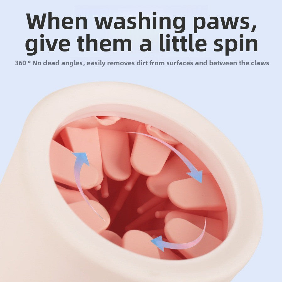 Portable Silicone Pet Paw Cleaner Cup for Dogs with Soft Bristles in Two Sizes