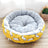 Round cotton pet bed with sweet strawberry print for cats, view 10