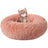 Plush round pet nest bed in Leather Pink, size 40cm Diameter