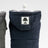 Two-leg padded cotton dog coat with moustache pattern in Grey, side view