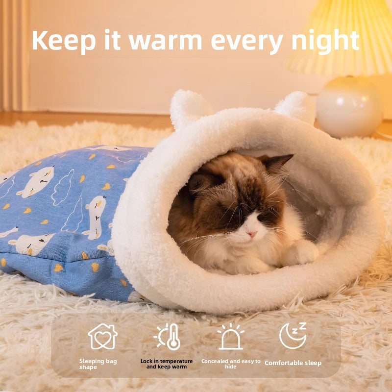 Avocado design semi closed pet sleeping bag, view 3