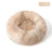 Plush round padded dog and cat bed in Tie-Dye Rice Brown