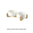 Ceramic cat bowl on a raised wooden stand in white