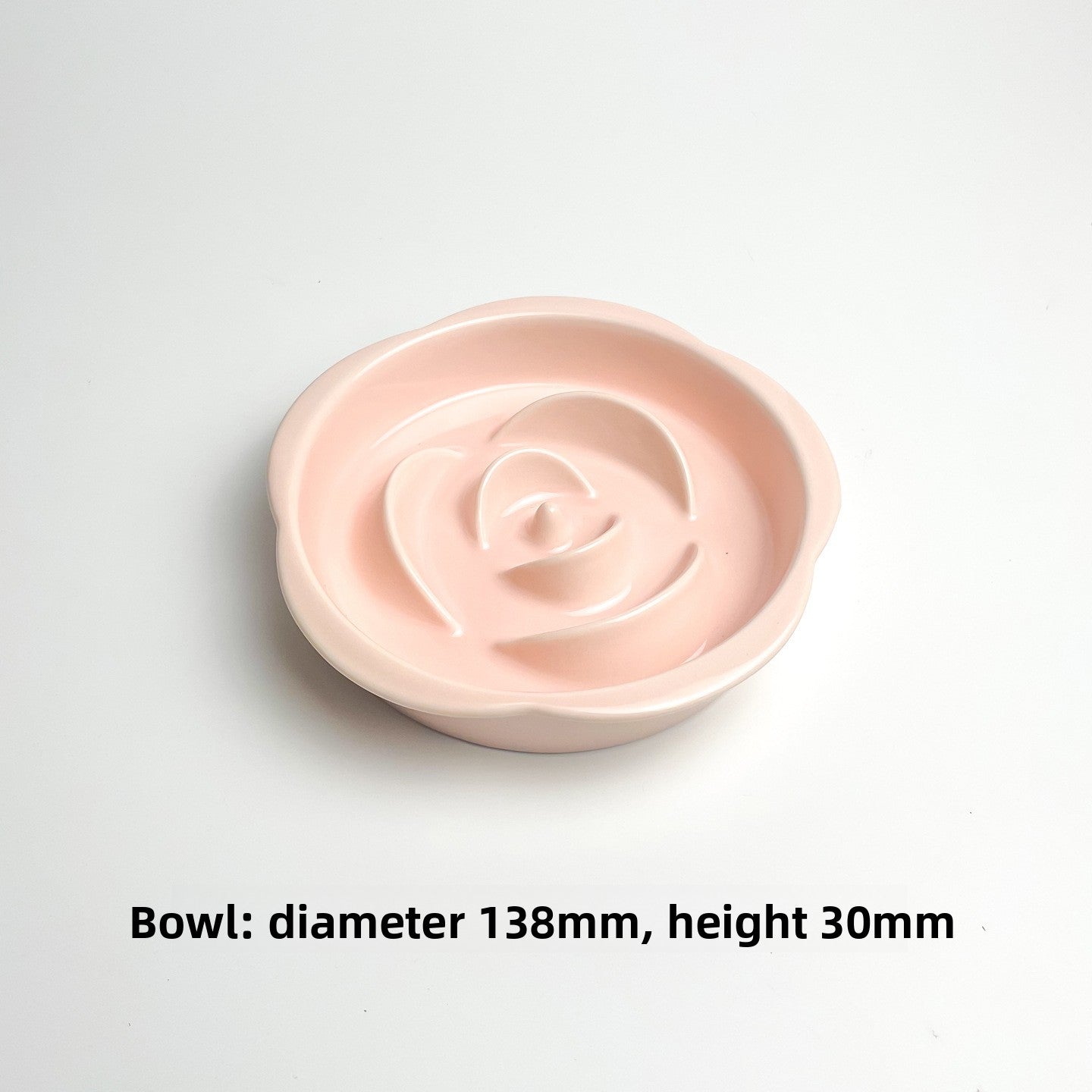 Slanted Ceramic Cat Bowl with Flower Design and Optional Stand for Neck Comfort