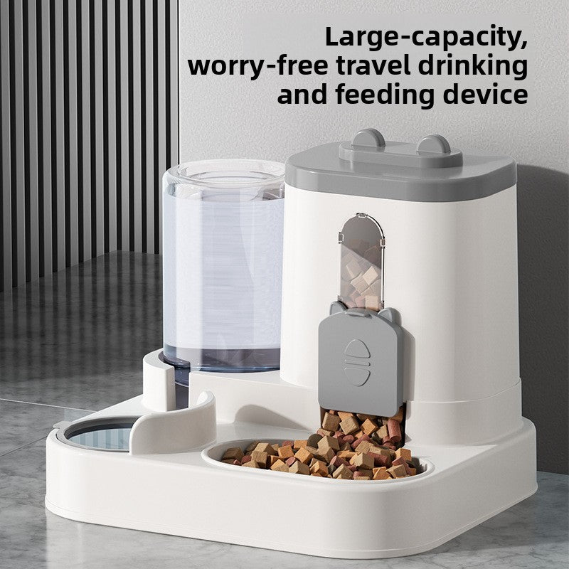 Cat-Ear Pet Feeder Bowl with Anti-Tip Base and Large Capacity for Cats and Dogs