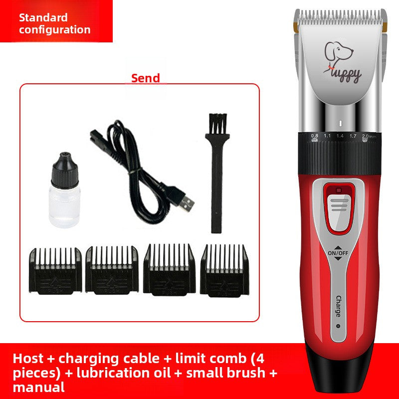 USB Rechargeable Pet Hair Clipper with Ceramic Blade and Attachments
