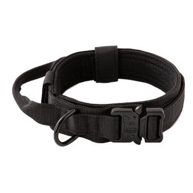 Tactical nylon dog collar and lead in olive and black, view 5