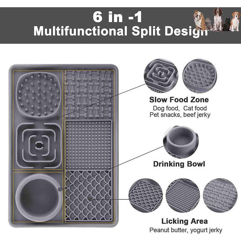 Dog Lick Mat Slow Feeder with Suction Cups and Scraper
