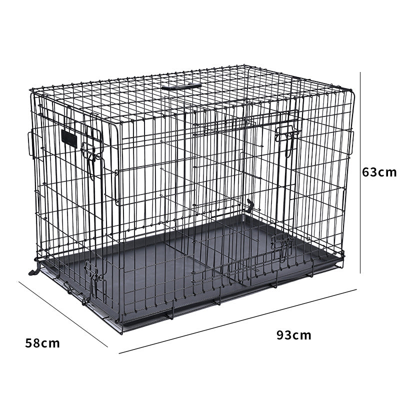 Foldable wire pet crate with removable tray, detail photo 6
