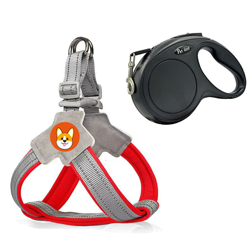 Y-shaped reflective dog harness, ideal for everyday use