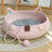 Rattan cat nest with pillow and cotton rope scratcher