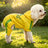 Small dog wearing a red four leg button up hoodie