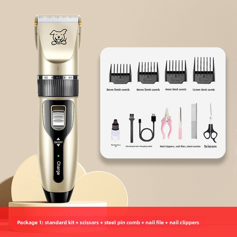 Ceramic Blade Dog Clippers with 4 Guide Combs, USB Rechargeable