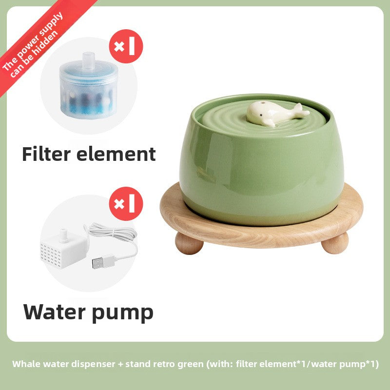 Automatic circulating filter water fountain for cats