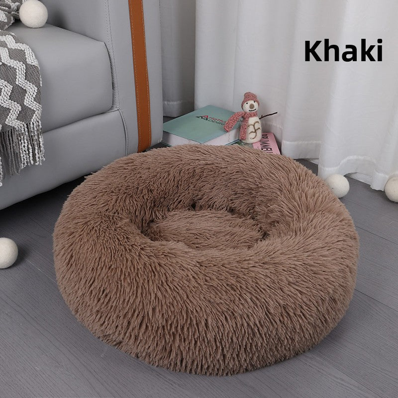 Round donut plush bed for cats and dogs, photo 4 of 43