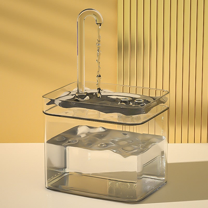 Circulating Cat Water Fountain with Ultra-Quiet Pump, Filter and Transparent Tank