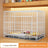 Small dog crate with separate toilet area, detail and texture view