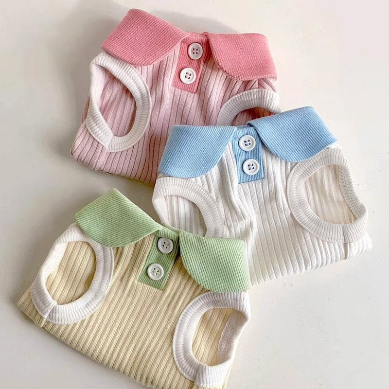 Striped polo shirt for small dogs and cats, available in 3 colours, image 2