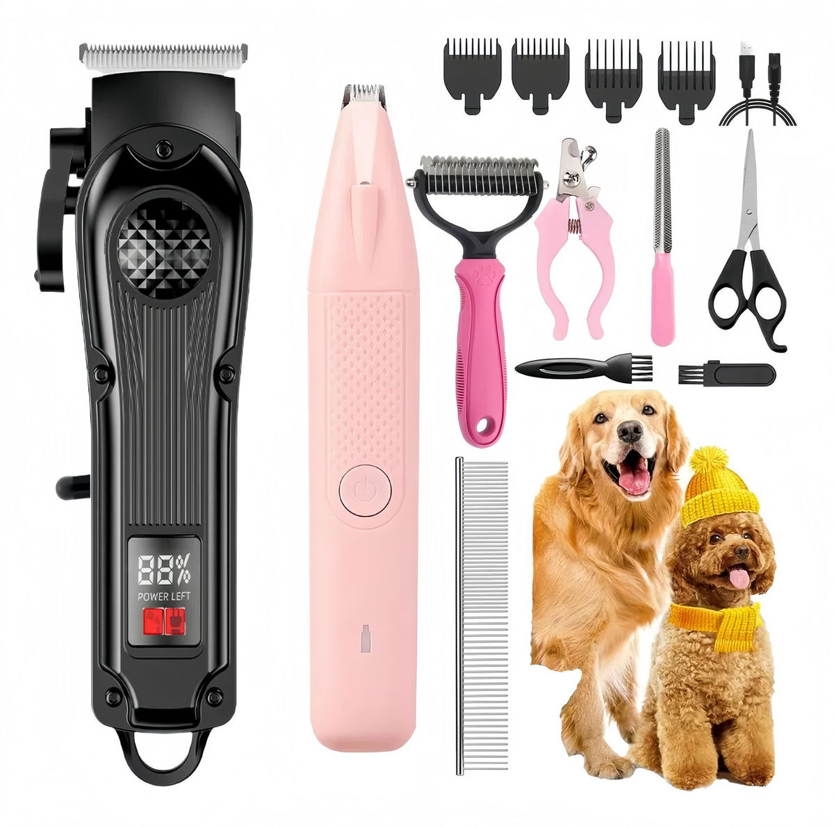 Cordless Electric Pet Clipper with Titanium Alloy Blades