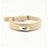 PU leather dog collar and lead in apricot with bag holder