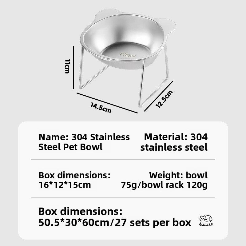 Stainless steel elevated pet bowl with stand - photo 4