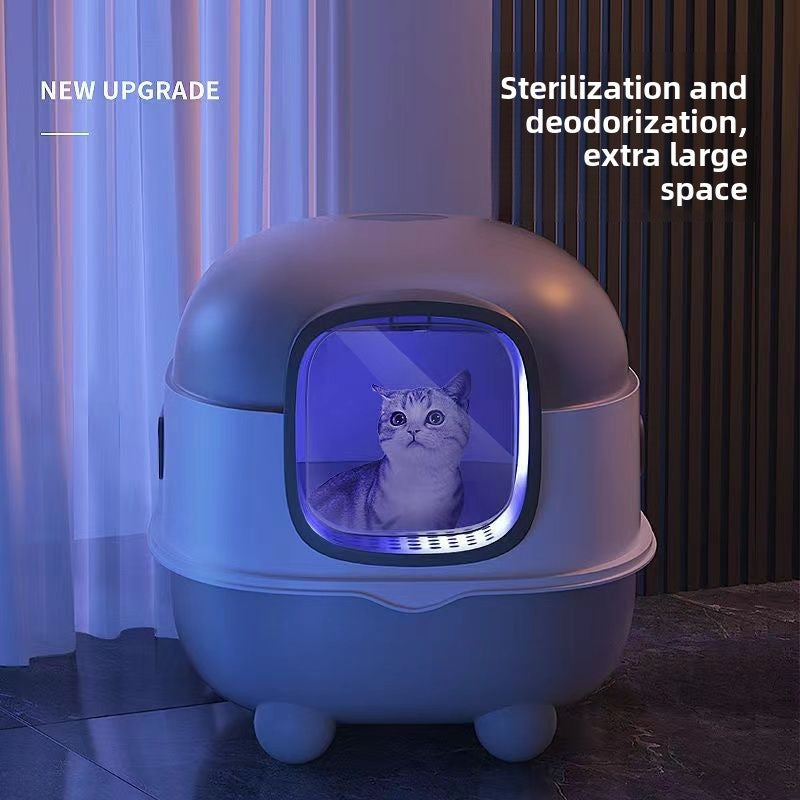 Enclosed Cat Litter Box with Scoop and UV Germicidal Lamp Option
