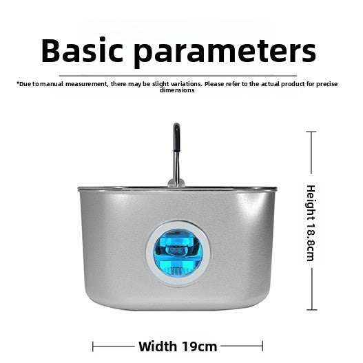 2.5L Stainless Steel Pet Water Fountain with Round Window, 4-Stage Filter and USB Power