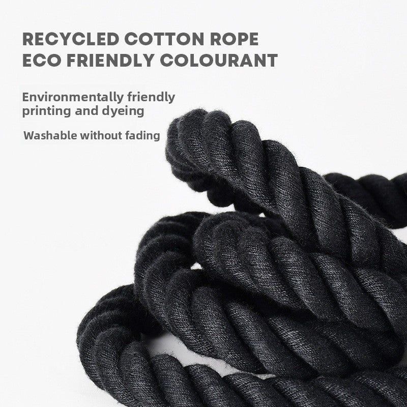Handmade woven cotton dog collar in navy blue