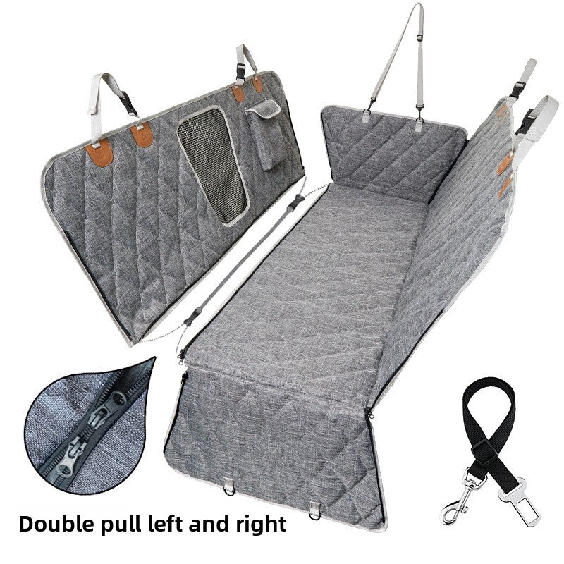 Waterproof Oxford dog car seat cover with zip sections, photo 7 of 12
