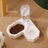 Dual-Bowl Pet Water Dispenser and Food Bowl with Anti-Spill Heart Design