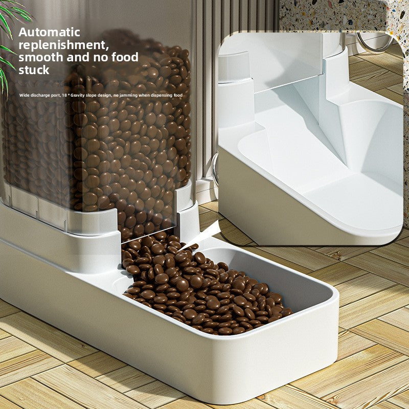 Automatic Pet Feeder and Water Drinker Set with Large Capacity Food and Water Tanks