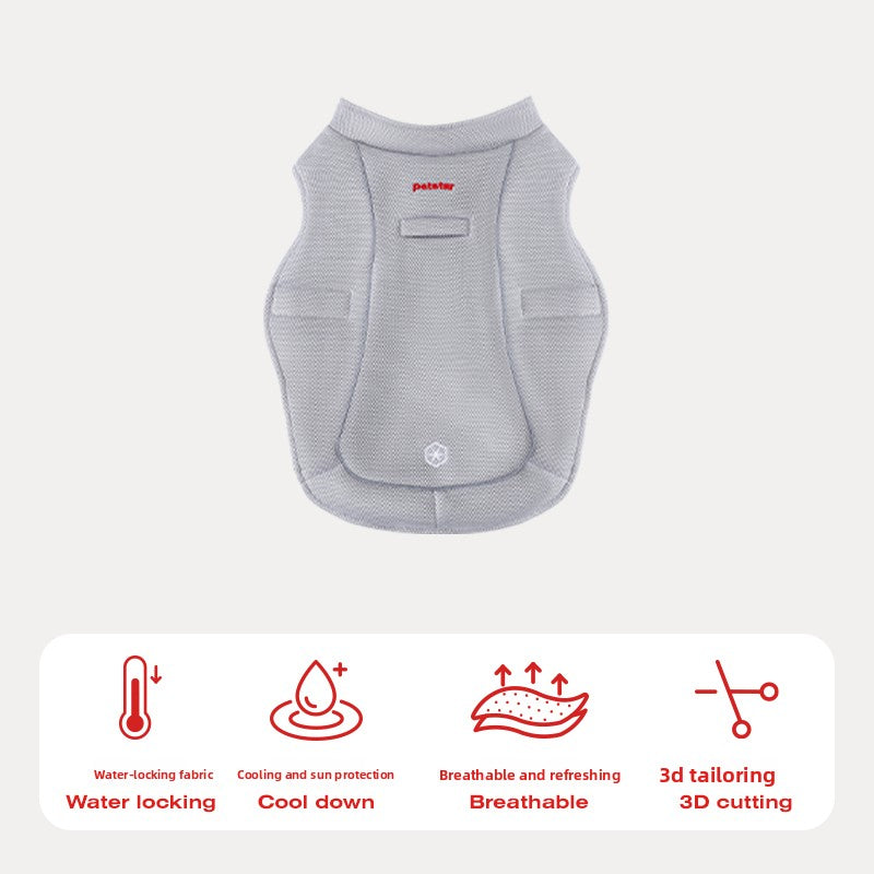 Breathable dog cooling vest with adjustable straps for summer walks, view 9