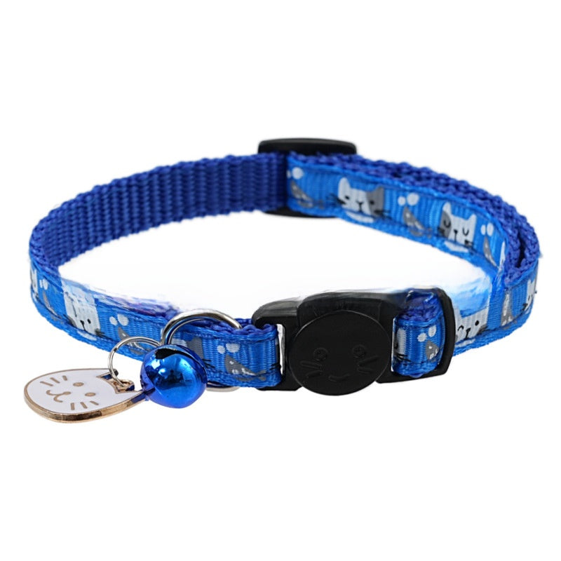 Adjustable cat collar with cute cat head charm and safety buckle, product image 7
