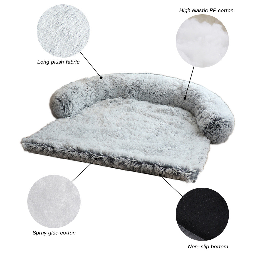 Fuzzy Blanket Pet Bed with Washable Removable Cover