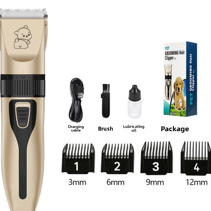Cordless Pet Hair Clipper with Upgraded Ceramic Blade and Combs